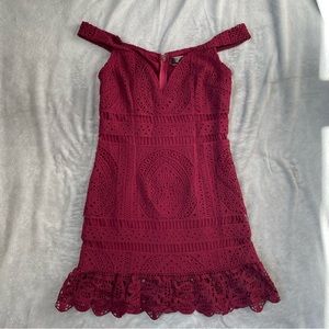 red/maroon cocktail dress!